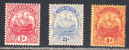 Bermuda 1922-34 Mint Mounted, Wmk Multi Script CA, See Notes, SG 79,82,85 - Bermudes