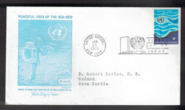 UNITED NATIONS Scott # 215 On FDC - Peaceful Used Of The Sea-bed - Briefe U. Dokumente