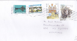 BELGIUM : USED AIRMAIL COVER : YEAR 2011 : SENT TO NEDERLAND : USE OF 4v DIFFERENT COMMEMORATIVE POSTAGE STAMPS - Covers & Documents