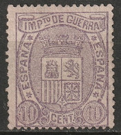 Spain 1875 Sc MR4 Ed 155 War Tax MNG - Tasse Di Guerra