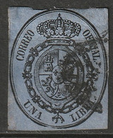 Spain 1855 Sc O8 Ed 31 Official Used Small Thins/trimmed At Top - Service