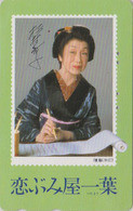 TIMBRE Sur TC JAPON / 110-011 B - FEMME GEISHA Ecrivaine - WOMAN On STAMP JAPAN Phonecard - 167 - Briefmarken & Münzen