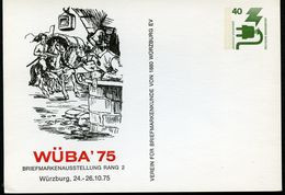 Bund PP69 D2/026 AUSSTELLUNG WÜRZBURG PFERDEKUTSCHE 1975  NGK 3,00 € - Privatpostkarten - Ungebraucht