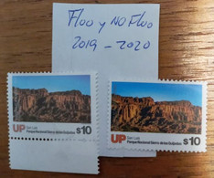 ARGENTINA - Sellos UP - Serie Parques Nacionales 2019 Y 2020 - Parque Sierra De Las Quijadas - San Luis - Fluo Y NO Fluo - Unused Stamps