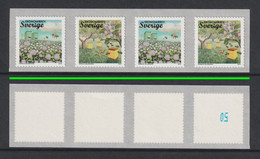 SWEDEN 2015 Bees / Bin S/ADH: Strip Of 4 Stamps (ex Coil) UM/MNH - Neufs