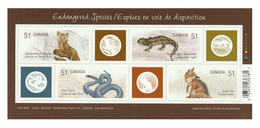 CANADA 2006 Endangered Species (1st Series): Sheetlet Of 4 Stamps UM/MNH - Blocks & Sheetlets