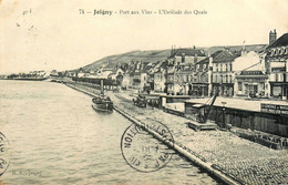 Joigny * Port Aux Vins * L'enfilade Des Quais * Dentiste * Librairie * Café Du Méridien * Grue - Joigny