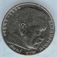 ALLEMAGNE : Deutsches Reich : 5 Reichs Mark 1935 D - 5 Reichsmark