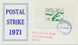 GB STRIKE POST 1971 Two Superb Strike Post FDC's EUROPA MAIL DELIVERY Stamp + MS - Lettres & Documents