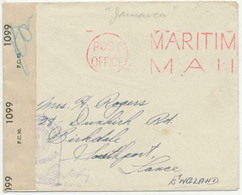 GB "POST / OFFICE / MARITIME / MAII" Red Machine Postmark Superb Maritime Ship - Brieven En Documenten