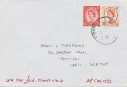 GB 1972 LAST DAY COVER (Last Day The £.s.d. Stamps Were Valid) RRR!! - 1952-1971 Em. Prédécimales