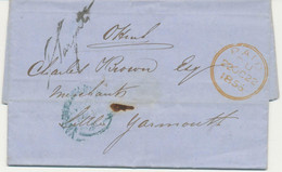 GB OFFICIAL 1856 EARLY OHMS-cover Of The Inland Revenue Office Red CDS „PAID" - Dienstmarken