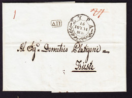 1845 Vorphila Faltbrief Aus Syra Nach Triest. Heute Insel Syros - ...-1861 Vorphilatelie
