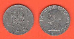 Albania 2 LEK 1939 War Coin - Albanie