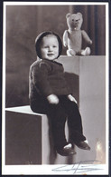 VIEILLE PHOTO CPA - JEUNE GARCON MIGNON  AVEC OURSE JOUET - Young Boy With Bear - Toy - Anonieme Personen