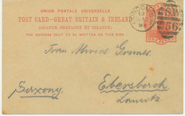 GB 1893 QV 1d Orangered Superb Postcard W Duplex-cancel "LONDON-S.W / S.W / 56" (South West District, Dubus Type 9, Code - Storia Postale