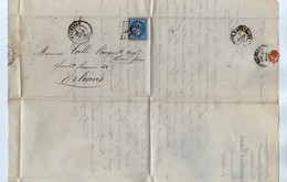 TB 2904 - 1870 - LAC - Lettre De Mrs CHARPENTIER & VIDEAU à MARMANDE Pour ORLEANS - 1849-1876: Classic Period