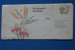 O9 AFRIQUE SUD BELLE LETTRE AEROGRAMME 1988 CAPE TOWN POUR PRAGUE + AFFRANCHISSEMENT PLAISANT - Covers & Documents