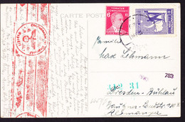 1941 AK Sultan Ahmet Moschee Istanbul, Gelaufen Nach Dresden. Mehrere Zensurstempel - Covers & Documents