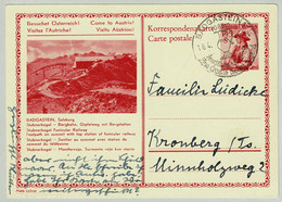 Oesterreich / Austria 1954, Bildpostkarte Stubnerkogel Badgastein - Kronberg, Bergbahn, Funicular Railway - Bäderwesen