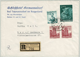 Oesterreich / Austria 1959, Einschreibebrief Bad Tatzmannsdorf - Bern (Schweiz) - Bäderwesen