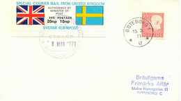 GB STRIKE POST 1971 SPECIAL COURIER MAIL FROM UNITED KINGDOM TO SWEDEN 20+10 Np - Cartas & Documentos