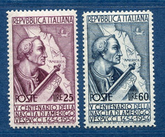 ⭐ Italie  - YT N° 686 Et 687 ** - Neuf Sans Charnière - 1954 ⭐ - 1946-60: Nuevos