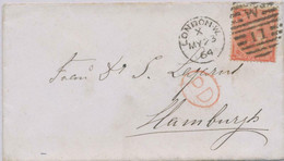 GB 1864 QV 4d Bright Red W Small White Corner Letters Pl.4 With Harlines VARIETY - Variedades, Errores & Curiosidades