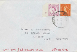 GB 1972 LAST DAY COVER (Last Day The £.s.d. Stamps Were Valid) RRR!! - Storia Postale