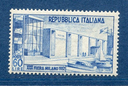 ⭐ Italie  - YT N° 623 ** - Neuf Sans Charnière - 1952 ⭐ - 1946-60: Neufs
