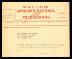 Yugoslavia, Serbia - Telegram Addressed To The Delegation Of Emigrants Of The Kingdom Of Yugoslavia In Canada. Telegram - Lettres & Documents