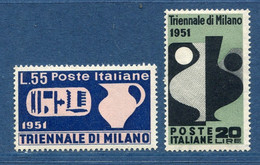 ⭐ Italie  - YT N° 605 Et 606 ** - Neuf Sans Charnière - 1951 ⭐ - 1946-60: Ungebraucht