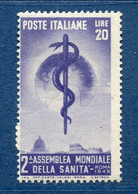 ⭐ Italie  - YT N° 545 ** - Neuf Sans Charnière - 1949 ⭐ - 1946-60: Neufs