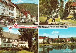 Bodenwerder Polle Krs Holzminden 1973 " 4-geteilte Stadtansicht Mit Münchhausen " Carte Postale Colore - Bodenwerder