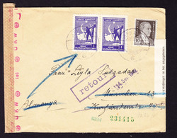 1942 Zensurierter Brief Aus Ankara Nach München. Leitzettel: Strasse In München Unbekannt, Retour. - Brieven En Documenten