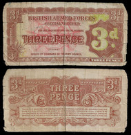 UNITED KINGDOM - GREAT BRITAIN - BRITISH ARMED FORCES BANKNOTE - 3 PENCE 2nd SERIES 1948 VG (NT#04) - British Troepen & Speciale Documenten