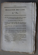 Bulletin Des Lois Du Royaume De France N°82, 7e Série, T.2, 1816, Suppression Des Entrepôts Principaux De Tabac - Décrets & Lois