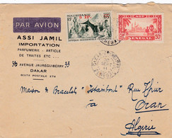 SENEGAL : Affranchissement Composé Mauritanie Sénégal AOF Sur Lettre De Dakar Pour Oran Algérie 1944 - Lettres & Documents