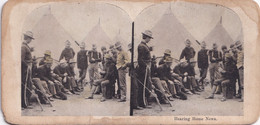 A2083- SOLDIERS READING HOME NEWS WAR ARMY  PHOTO STEREOSCOPES PHOTOGRAPHY - Stereoskope - Stereobetrachter