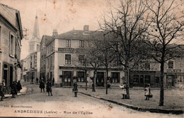 42 / ANDREZIEUX / RUE DE L EGLISE / JOLIE CARTE ANIMEE - Andrézieux-Bouthéon