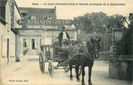 Sens * Coopérative L'ECONOME Société * La Place Champbertrand Et L'entrée Principale * Attelage - Sens