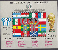 Soccer World Cup 1978 - Football - PARAGUAY - S/S B MNH - 1978 – Argentine
