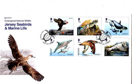 Europa 2021 - Jersey - Endangered National Wildlife - Jersey Seabirds & Marine Life FDC Série Complète Dont 2 Europa - 2021