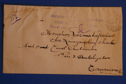 O10 MADAGASCAR BELLE LETTRE  RARE 1945 POSTE AERIENNE+ INDEPENDANCES   POUR TANANARIVE+ TAXE PERCUE+ AFFRANCH. PLAISANT - Luchtpost