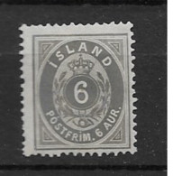 1876 MH Iceland  Mi 7A Perf 14: 13 1/2 - Nuevos