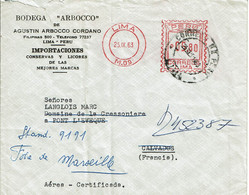 1963 - Lettre De Lima Pour La France - Machine à Affranchir - Peru