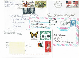 Etats Unis - 4 Enveloppes Pour La France - Postal History