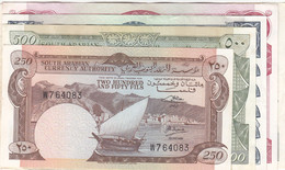 YEMEN YDR 250 500 FILS 1 5 10 DINARS 1965 1967 P-1b 2b 3b 4b P-5 EF/XF SET LOT 9 - Jemen