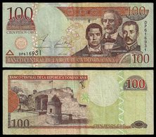REP. DOMINICANA BANKNOTE - 100 PESOS 2002 P#175a F/VF (NT#04) - Dominikanische Rep.
