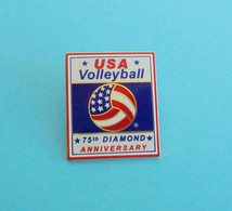 USA - VOLLEYBALL - 75th Diamond Anniversary - Nice Larger Enamel Pin Badge Volley-ball Voleibol Pallavolo Palla A Volo - Volleyball